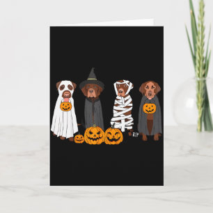 Carte Labrador brun Halloween Fantôme Soky Lab au chocol