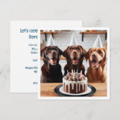 Carte Labrador, carte d'anniversaire du Labrador, (Devant / Derrière)
