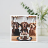Carte Labrador, carte d'anniversaire du Labrador, (Debout devant)