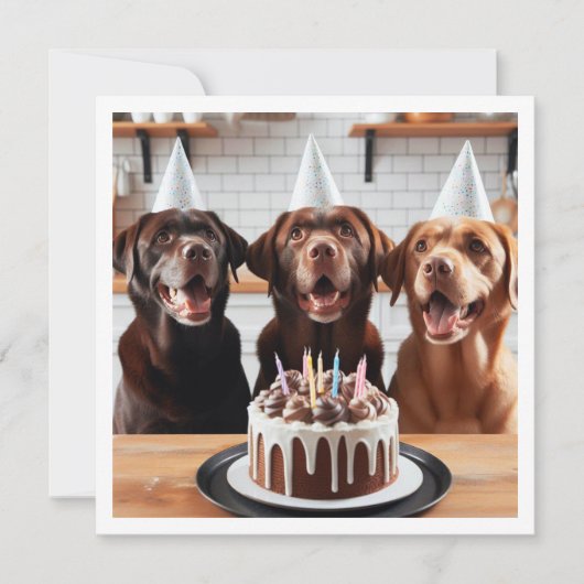 Carte Labrador, carte d'anniversaire du Labrador, (Devant)