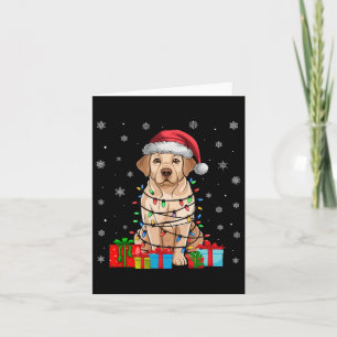 Carte Labrador Chien laide Xmas éclat Père Noël Labrador