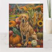 Carte Labrador Chien Moisson d'automne Thankgiving (Devant)
