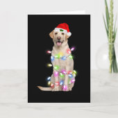 Carte Labrador Chien Père Noël Noël Arbre Lumières Noël  (Devant)