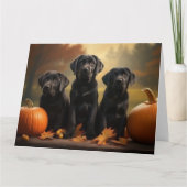 Carte Labrador Chiot Automne Citrouille de plaisir (Devant)
