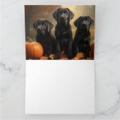 Carte Labrador chiot automne délice citrouille  (Intérieur)