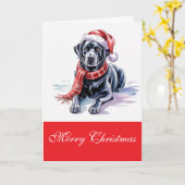 Carte Labrador Christmas Greeting Card (Fleur jaune)