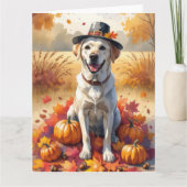 Carte Labrador En Automne Feuille L'Art Thanksgiving (Devant)