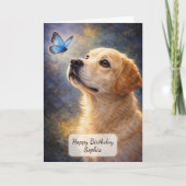 Carte Labrador et Papillon Bleu (Devant)