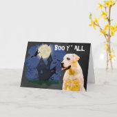Carte Labrador Halloween effrayant (Fleur jaune)