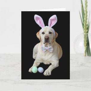 Carte Labrador jaune de Pâques Chien Lapin Oreilles Chas