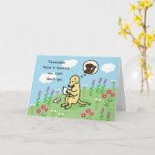 Carte Labrador jaune et lettre que quelqu'un prend soin (Fleur jaune)