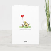 Carte Labrador jaune et Merci petit ami (Dos)