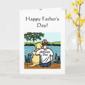 Carte Labrador jaune et papa 2 (Fleur jaune)