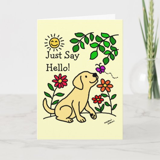 Carte Labrador jaune et vert (Devant)