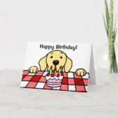 Carte Labrador jaune vous observant anniversaire (Devant)