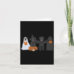 Carte Labrador noir en costume de fantôme pour Halloween
