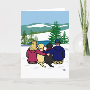 Carte Labrador noir et jaune et parents