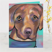 CARTE LABRADOR RETRIEVER            (Fleur jaune)