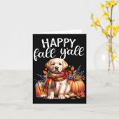 Carte Labrador Retriever Chien Citrouille Spice Happy Fa (Fleur jaune)