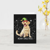Carte Labrador Retriever Chien Tree Noël Sweat Noël Noël (Fleur jaune)