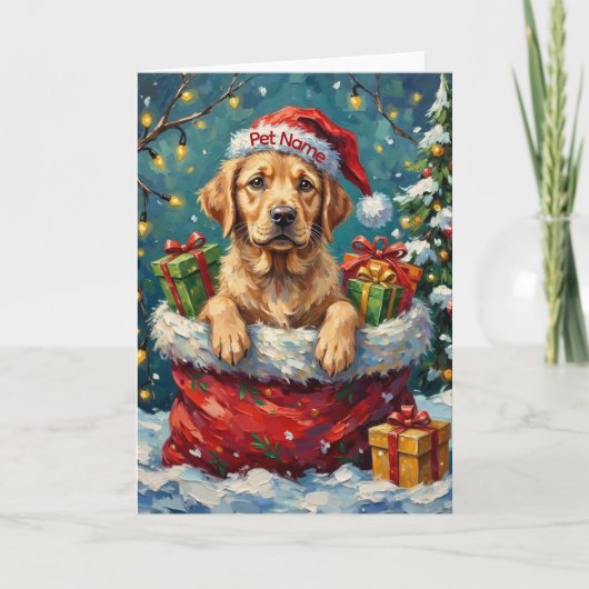 Carte Labrador Retriever Christmas Santa Bag Adventure (Devant)