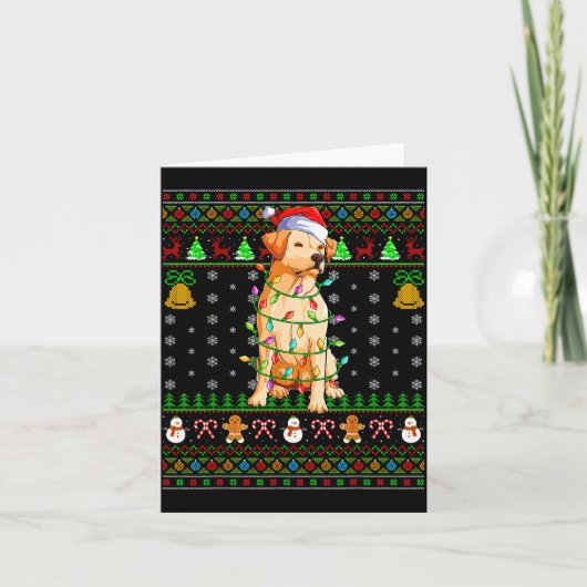 Carte Labrador Retriever Dog Christmas Lights Ugly Sweat (Devant)