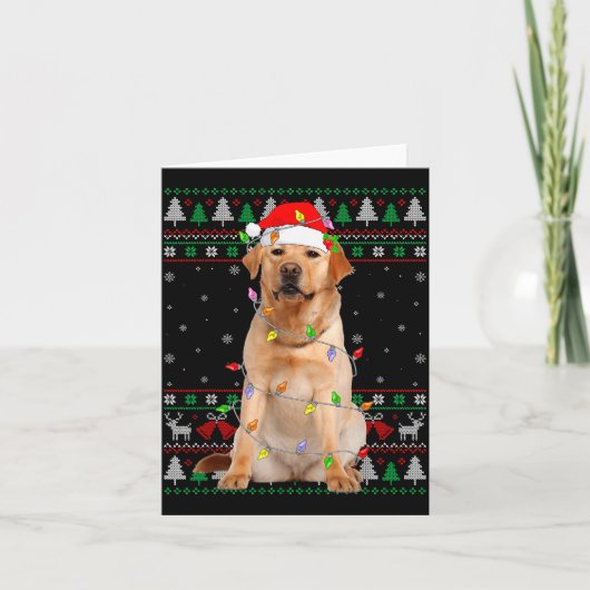 Carte Labrador Retriever Dog Christmas Ugly Sweater Ligh (Devant)