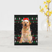 Carte Labrador Retriever Dog Christmas Ugly Sweater Ligh (Fleur jaune)