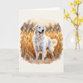 Carte Labrador Retriever Fox Red Chien (Fleur jaune)