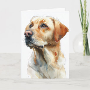 Carte Labrador retriever jaune aquarelle