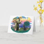 Carte Labrador Retriever (noir) (Fleur jaune)