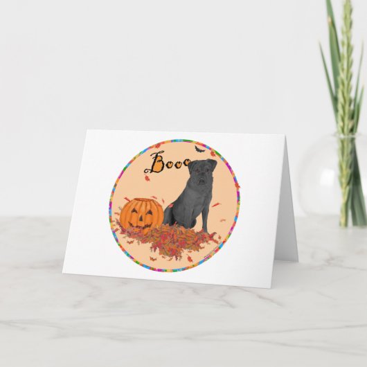 Carte Labrador Retriever noir Halloween (Devant)