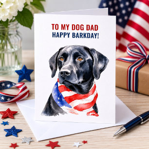 Carte Labrador Retriever Papa Chien Anniversaire 4 Juill