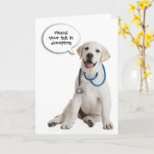 Carte Labrador Retriever Se Bien Bientôt (Fleur jaune)