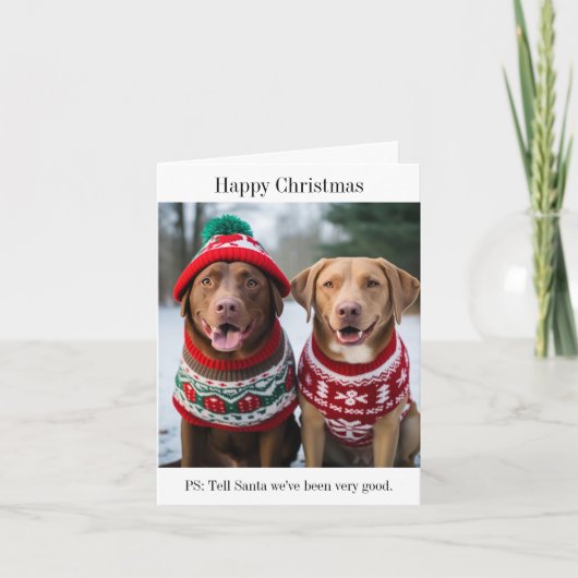 Carte Labrador Retrivers in Christmas Jumpers Card (Devant)