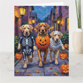 Carte Labrador Trick or Treating in Halloween Costumes (Devant)