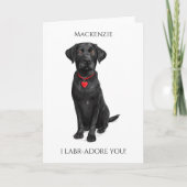 Carte  Labrador With Love Heart Adore You Personalized (Devant)