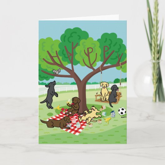 Carte Labradors et Happy Tree Card (Devant)