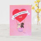 Carte Labradors pour le 10e anniversaire de mariage (Fleur jaune)