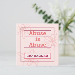 Carte L'abus est un abus, aucune excuse, soutien aux sur