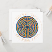 Carte LABYRINTH IV Carré Flat Get Well Card (Devant/Arrière en situation)