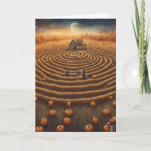 Carte Labyrinthe de citrouilles Halloween retrouvez-nous
