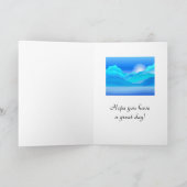 Carte Lac Bleu et montagnes Joyeux anniversaire (Intérieur)