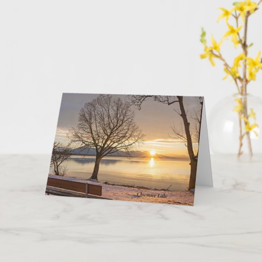 Carte Lac Chiemsee, coucher du soleil, (Fleur jaune)