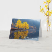 Carte Lac d'automne avec arbres Sympathie (Fleur jaune)