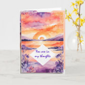 Carte Lac de coucher de soleil moderne dans mes pensées (Fleur jaune)