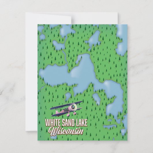 Carte Lac de sable blanc Wisconsin (Devant)