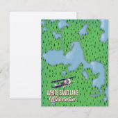 Carte Lac de sable blanc Wisconsin (Devant / Derrière)