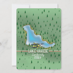 Carte Lac de Varèse, Lombardie, Italie affiche de voyage