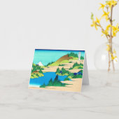 Carte Lac Hakone, Hokusai Art Japonais (Fleur jaune)